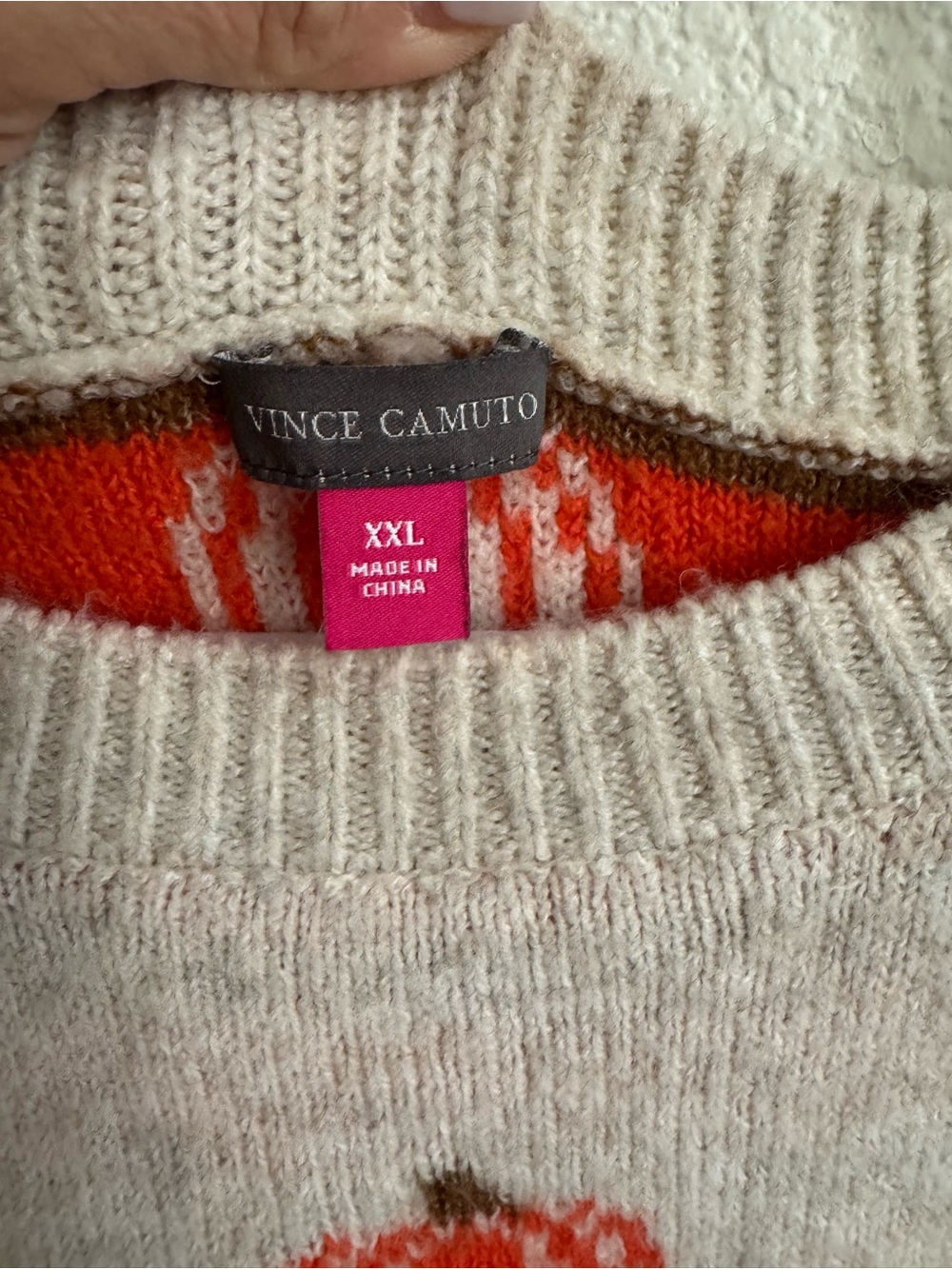 Vince Camuto Pumpkin Print Sweater - Picture 5 of 6